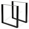 ID MARKET - Lot de 2 pieds de table carrés 78x71 cm noir design industriel - vignette