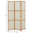 ID MARKET - Paravent intérieur bois et tissu beige - vignette