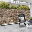 ID MARKET - Brise vue occultant 1,8 x 10 M motif pierre marron 160 gr/m² - vignette