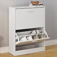 ID MARKET - Meuble à chaussures 12 paires KLARK 2 portes blanc - vignette