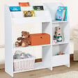 ID MARKET - Meuble de rangement EMMA étagère jouets et bibliothèque enfant en bois blanc - vignette