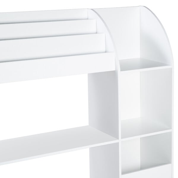ID MARKET - Meuble de rangement EMMA étagère jouets et bibliothèque enfant en bois blanc - large
