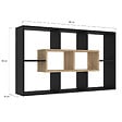 ID MARKET - Etagère murale COLETTE avec 8 compartiments noir et effet bois - vignette