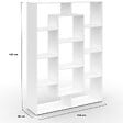 ID MARKET - Etagère bibliothèque COLETTE avec 11 compartiments blanc 143 cm - vignette
