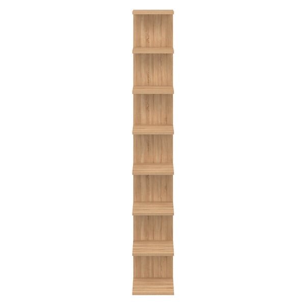 ID MARKET - Etagère murale suspendue double position CHIARA 8 étagères façon hêtre 190 cm - large