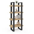 ID MARKET - Etagère 4 niveaux PHOENIX bois et noir - vignette