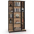 ID MARKET - Bibliothèque coulissante ALPHONSE 5 niveaux 15 niches bois et noir - vignette