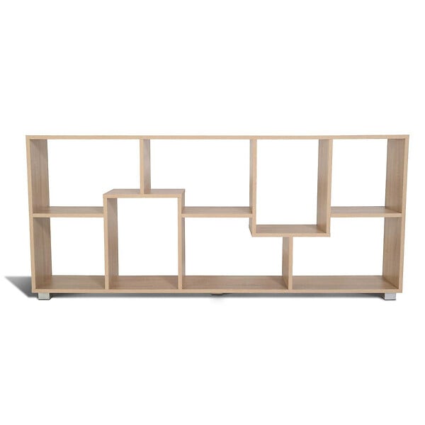 ID MARKET - Étagère à double position TANIA bois imitation hêtre L.161 cm - large