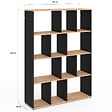 ID MARKET - Etagère bibliothèque JENA 4 niveaux noir et effet bois 143 cm - vignette