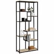 ID MARKET - Etagère bibliothèque asymétrique 8 niveaux DETROIT design industriel 161 cm - vignette