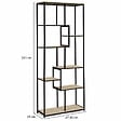 ID MARKET - Etagère bibliothèque asymétrique 8 niveaux DETROIT design industriel 161 cm - vignette