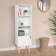 ID MARKET - Bibliothèque étagère de rangement colonne EMMIE scandinave blanc - vignette