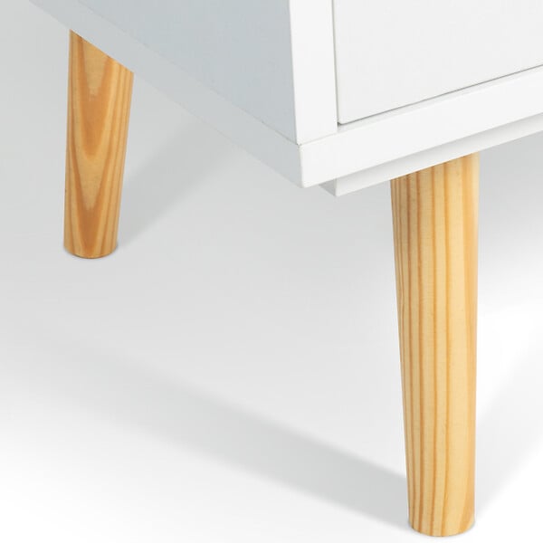 ID MARKET - Bibliothèque étagère de rangement colonne EMMIE scandinave blanc - large