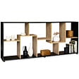 ID MARKET - Etagère à double position TANIA bois noir et imitation hêtre L.161 cm - vignette