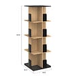 ID MARKET - Etagère bibliothèque rotative 4 niveaux RAPHA noir et effet bois - vignette