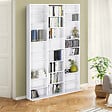 ID MARKET - Bibliothèque étagère CD CEYLIA 30 cases avec étagères modulables bois blanc - vignette
