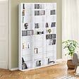 ID MARKET - Bibliothèque étagère CD CEYLIA 30 cases avec étagères modulables bois blanc - vignette