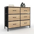 ID MARKET - Commode 6 tiroirs en tissu UTAH 80 cm meuble de rangement design industriel - vignette