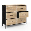 ID MARKET - Commode 6 tiroirs en tissu UTAH 80 cm meuble de rangement design industriel - vignette