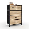 ID MARKET - Chiffonnier 5 tiroirs en tissu UTAH 60 cm commode semainier design industriel - vignette