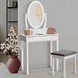 ID MARKET - Coiffeuse BETTY avec miroir et tabouret - vignette