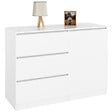 ID MARKET - Commode 3 tiroirs + 1 porte TOMI 110 cm bois blanc - vignette
