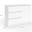 ID MARKET - Commode 3 tiroirs + 1 porte TOMI 110 cm bois blanc - vignette