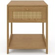ID MARKET - Lot de 2 tables de chevet HANAE vintage 1 tiroir avec tablette effet naturel cannage - vignette