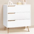 ID MARKET - Commode 3 tiroirs HELSINKI 80 cm scandinave blanc - vignette