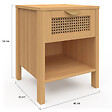 ID MARKET - Lot de 2 tables de chevet EDHEN 1 tiroir avec niche cannage et bois - vignette