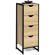 ID MARKET - Meuble d'appoint 4 tiroirs DETROIT 30 cm chiffonnier pour entrée salle de bain design industriel - vignette