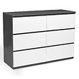 ID MARKET - Commode 6 tiroirs TOMI 110 cm bois gris et blanc - vignette