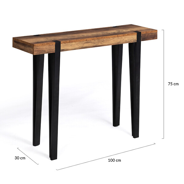 ID MARKET - Console AUSTRIA bois pied épingle - large