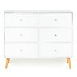 ID MARKET - Commode 6 tiroirs EMMIE 110 cm scandinave blanc - vignette