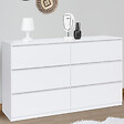 ID MARKET - Commode 6 tiroirs TOMI XXL 140 cm bois blanc - vignette
