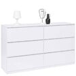 ID MARKET - Commode 6 tiroirs TOMI XXL 140 cm bois blanc - vignette