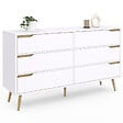 ID MARKET - Commode 6 tiroirs HELSINKI XXL 140 cm scandinave blanc - vignette