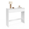 ID MARKET - Console 1 tiroir TOMI bois blanc - vignette