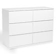 ID MARKET - Commode 6 tiroirs TOMI 110 cm bois blanc - vignette