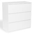 ID MARKET - Commode 3 tiroirs TOMI 78 cm bois blanc - vignette