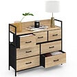 ID MARKET - Commode 7 tiroirs en tissu UTAH 100 cm meuble de rangement design industriel - vignette