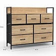 ID MARKET - Commode 7 tiroirs en tissu UTAH 100 cm meuble de rangement design industriel - vignette