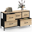 ID MARKET - Commode 5 tiroirs en tissu UTAH H.55 cm meuble de rangement design industriel - vignette