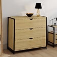 ID MARKET - Commode 3 tiroirs DETROIT 80 cm design industriel - vignette