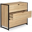 ID MARKET - Commode 3 tiroirs DETROIT 80 cm design industriel - vignette