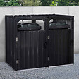 ID MARKET - Cache poubelle double en acier gris anthracite - vignette