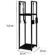 ID MARKET - Range bûches vertical avec accessoires 2 étagères H.112 CM pour cheminée - vignette
