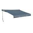 HAPPY GARDEN - Store banne SAULE 2,95 × 2,5m - Toile anthracite et structure grise - vignette