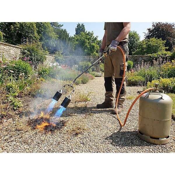 INTEC - Chalumeau à gaz 2 Bruleurs Ø 60 mm Turbo + Détendeur gaz 4.0 bar Tuyau 5m INTEC - large
