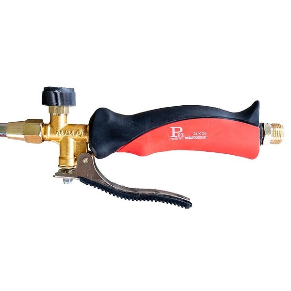 INTEC - Chalumeau à gaz 2 Bruleurs Ø 60 mm Turbo + Détendeur gaz 4.0 bar Tuyau 5m INTEC - large